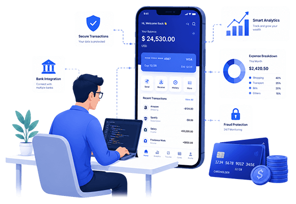 Fintech development illustration